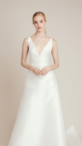 Satin Cummerbund Ball Gown Wedding Dress