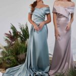 Vestido largo con cola