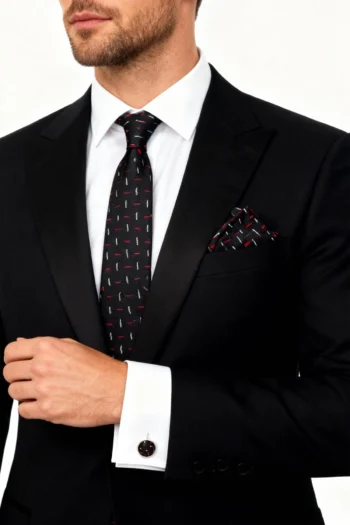 Set 3 piezas corbata pañuelo gemelos modelo Carlos