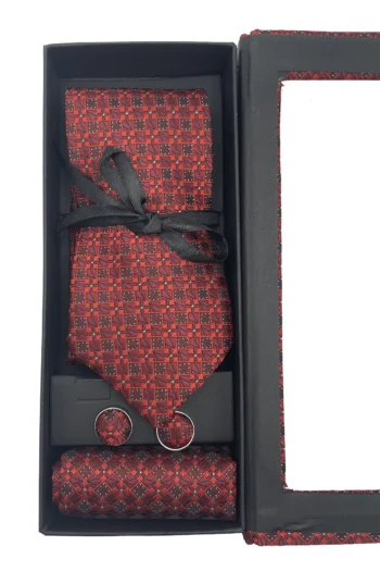 Set 3 piezas corbata pañuelo gemelos modelo Alex