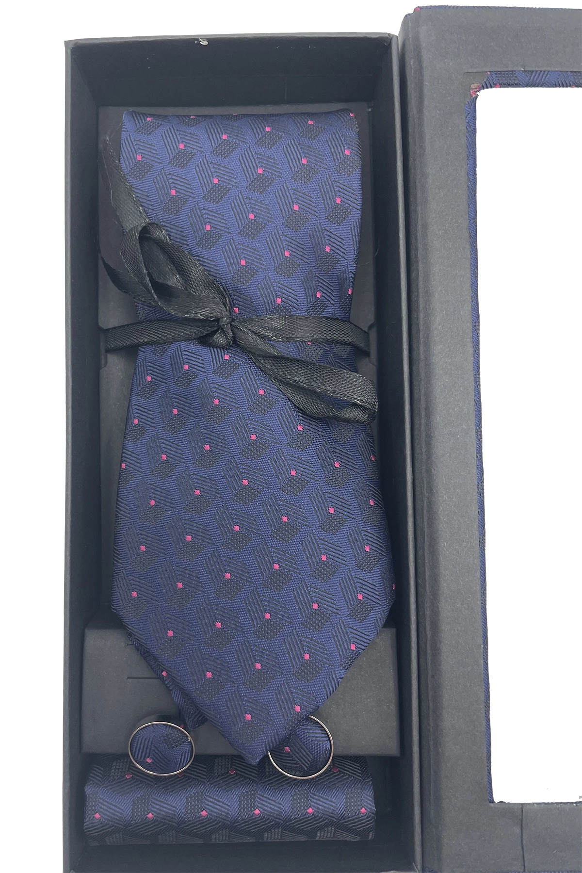 Set 3 piezas corbata pañuelo gemelos modelo Antonio Set 3 piezas corbata pañuelo gemelos modelo Antonio