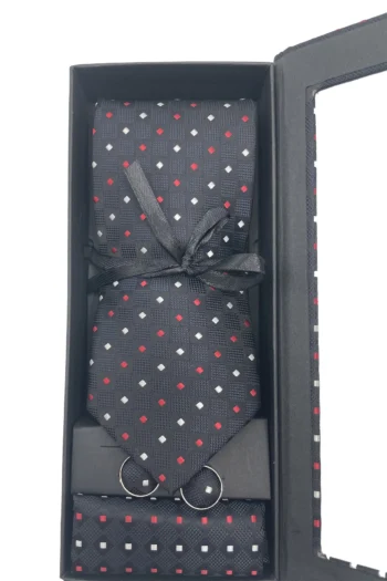 Set 3 piezas corbata pañuelo gemelos modelo Javier