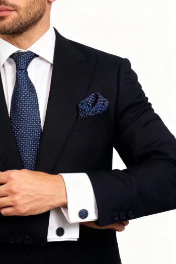 Set 3 piezas corbata pañuelo gemelos modelo Alberto