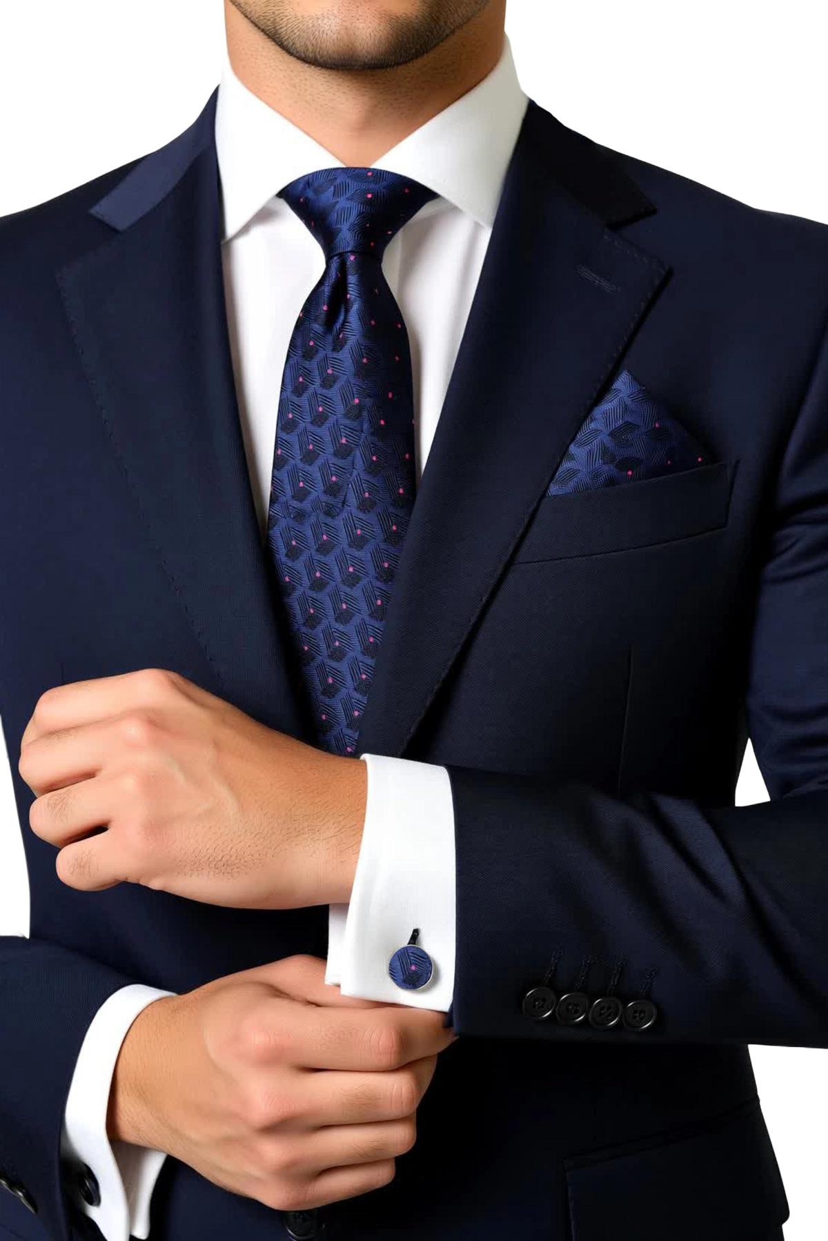 Set 3 piezas corbata pañuelo gemelos modelo Antonio Set 3 piezas corbata pañuelo gemelos modelo Antonio