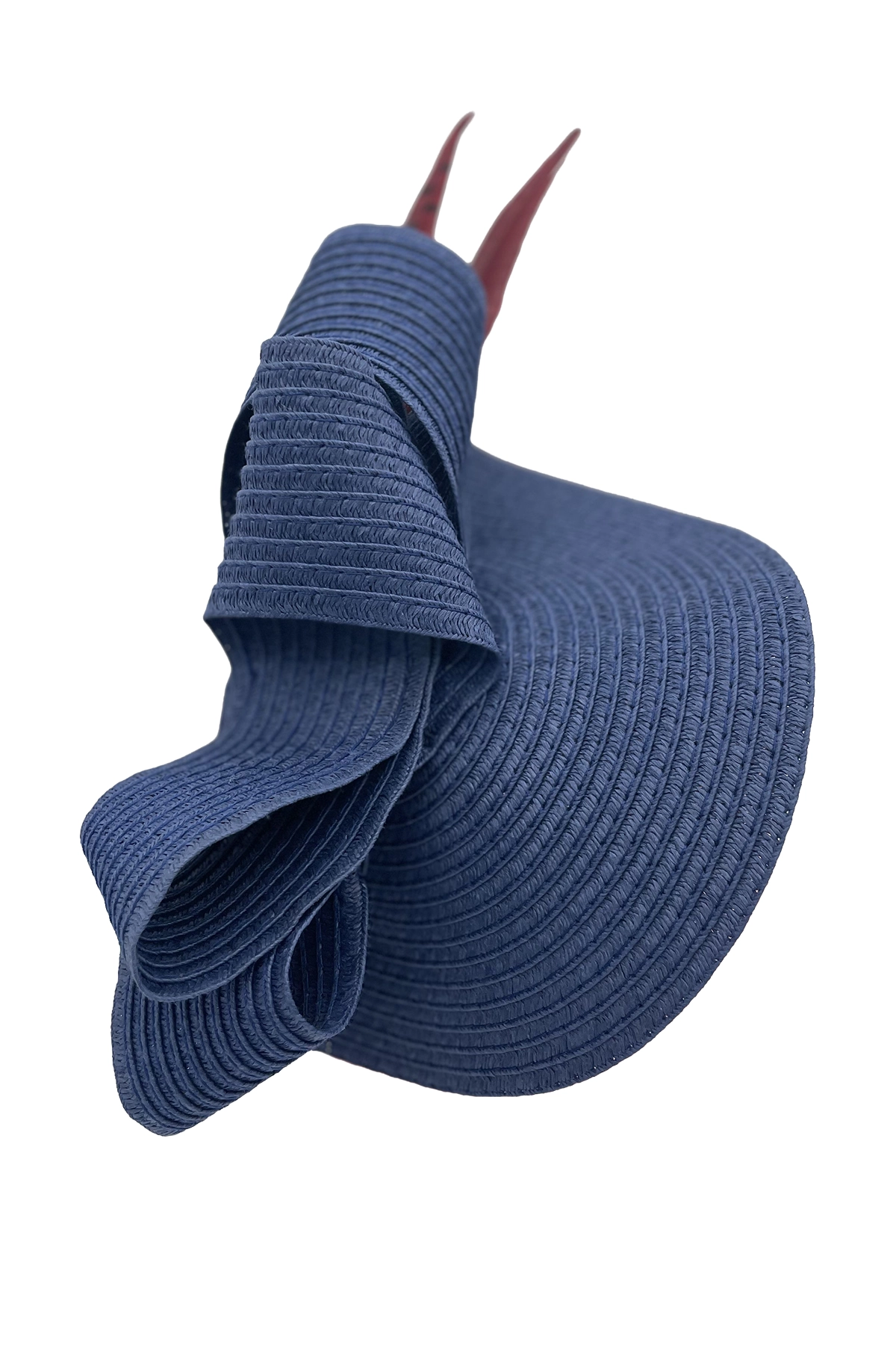 Tocado azul L Valencia Tocado azul Valencia con plumas