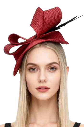 Tocado fuccia modelo Florida con plumas