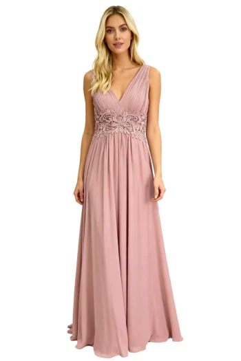 Precioso vestido largo color rosa palo modelo Julia